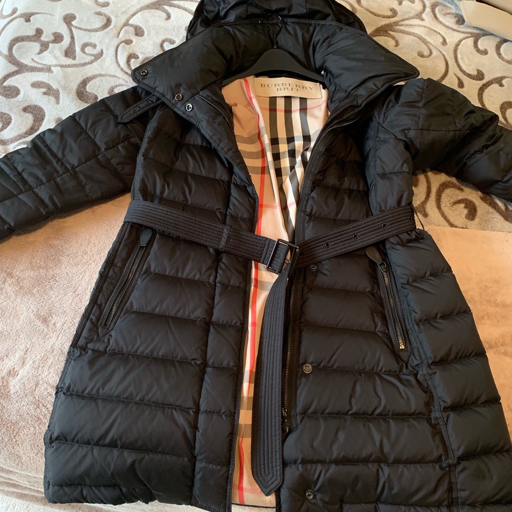 Burberry brit black winterleigh down coat size lg